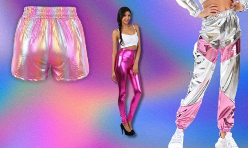 Pink Metallic Pants