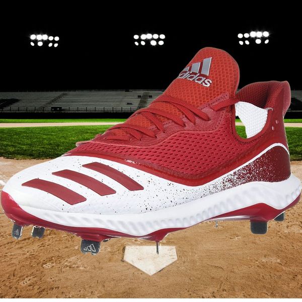 mens red white and blue baseball cleats